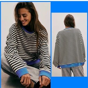 Free People Classic Crew Neck Black Combo size Xs